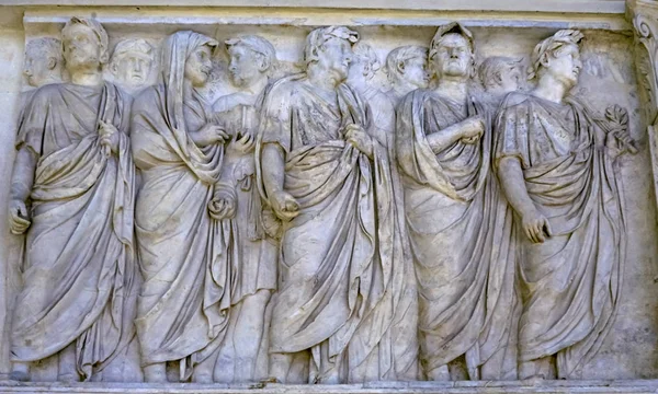 Familjestatyer Ara Pacis Altar Fredkejsare Augustus Rom Italien — Stockfoto