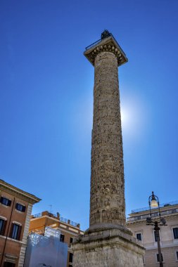 Antik Marcus Aurelius Roma 'yı Sütunladı İtalya 