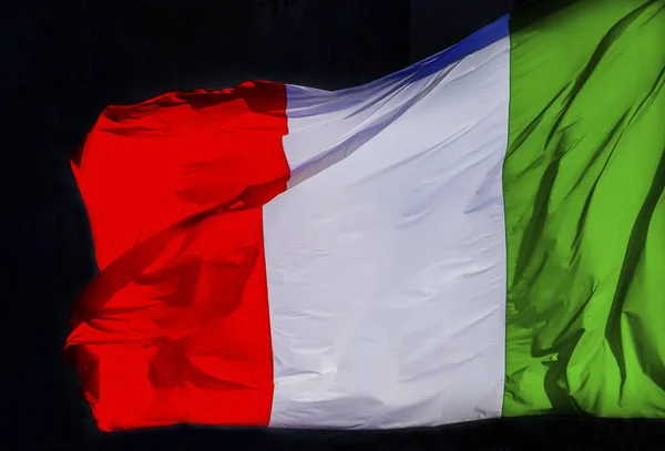 Röd vit grön italiensk flagga Rom Italien — Stockfoto