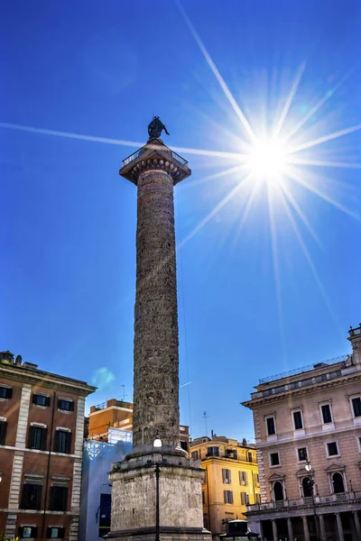 Ancient Marcus Aurelius  Column Rome Italy — Stock Photo, Image