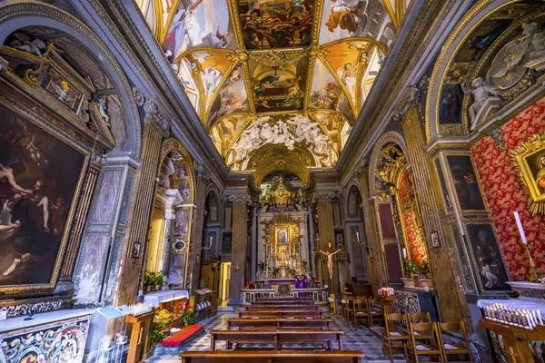 Nave Basilica Altar Pews Santa Maria in Trevio Roma Italia — Foto de Stock