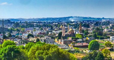 Renkli Kilise Cholula Puebla Meksika. Kiliseler 1500 'ler inşa etti.