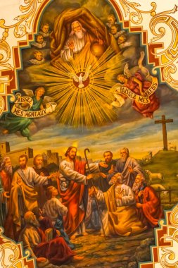 Kral Fresco Heykelleri Saint Louis Basilica Katedrali En Eski Katedral Amerika Birleşik Devletleri New Oreleans Louisiana. 1718 'de Fransa Kralı Louis' i inşa etti.
