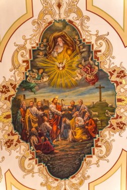 İsa Mesih Peter 'i Keys ve Havariler Saint Louis Bazilika Katedrali En Eski Katedrali Amerika Birleşik Devletleri New Oreleans Louisiana. 1718 'de Fransa Kralı Louis' i inşa etti.