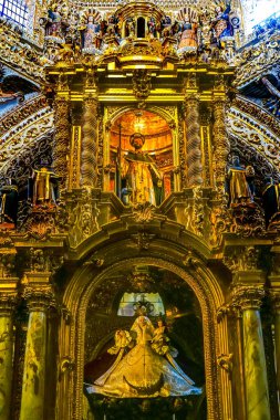 Puebla, Meksika - 5 Ocak 2019 Santa Domingo Kilisesi Puebla Mexico. 1600 'lerde inşa edilmiş.