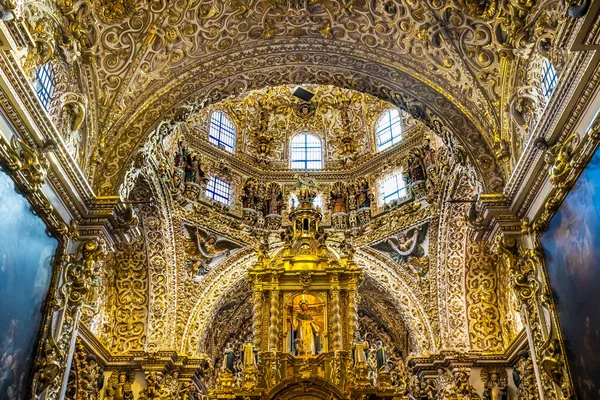 Puebla Mexiko Ledna 2019 Kostel Santa Domingo Kostel Kaple Růženec — Stock fotografie