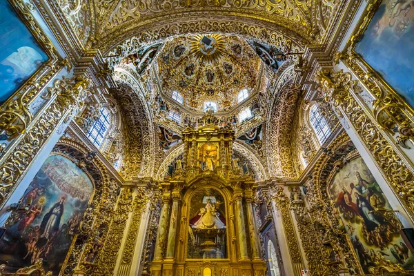 Puebla Messico Gennaio 2019 Chiesa Santa Domingo Cappella Del Rosario — Foto Stock