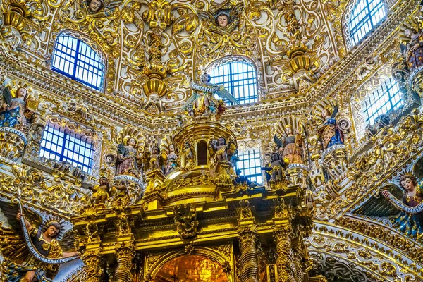 Puebla Mexiko Januari 2019 Santa Domingo Kyrka Kapell Rosenkransen Puebla — Stockfoto