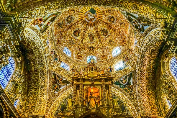 Puebla Messico Gennaio 2019 Chiesa Santa Domingo Cappella Del Rosario — Foto Stock