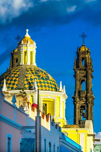 Kościół San Cristobal Templo San Cristobal Historyczny Puebla Meksyk Zbudowany — Zdjęcie stockowe