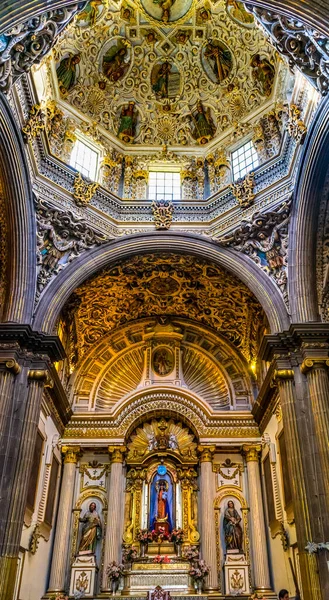 Puebla Mexico January 2019 Basilica Altar Church San Cristobal Puebla — Stock Photo, Image