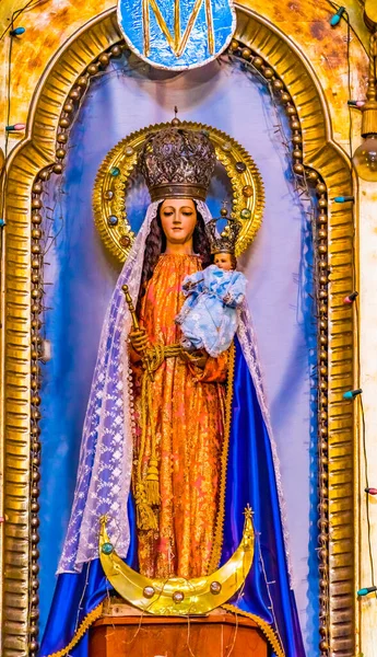 Puebla Mexico January 2019 Virgin Mary Jesus Statue Basilica Church — Stock Photo, Image