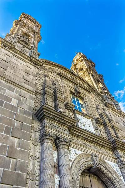 Torres Iglesia San Cristóbal Templo San Cristóbal Puebla Histórica México —  Fotos de Stock