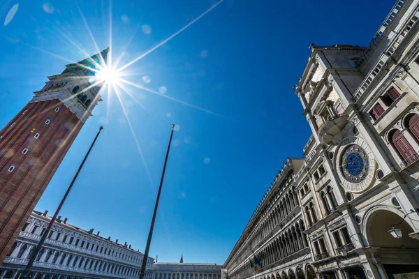 Campanile Bell Tower Onder Zon Het Piazza San Marco San — Stockfoto