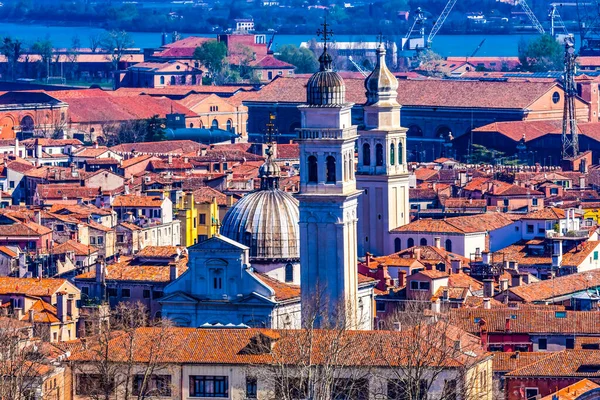 Beautiful Orange Roofs Neighborhoods Houses Churches Venice Italy — Stock Photo, Image
