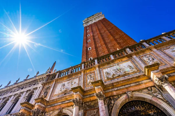 Campanile Bell Tower Nap Alatt Piazza San Marco Szent Márk — Stock Fotó