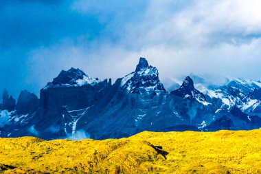 Paine Horns Three Granite Peaks Torres del Paine Ulusal Parkı Patagonya