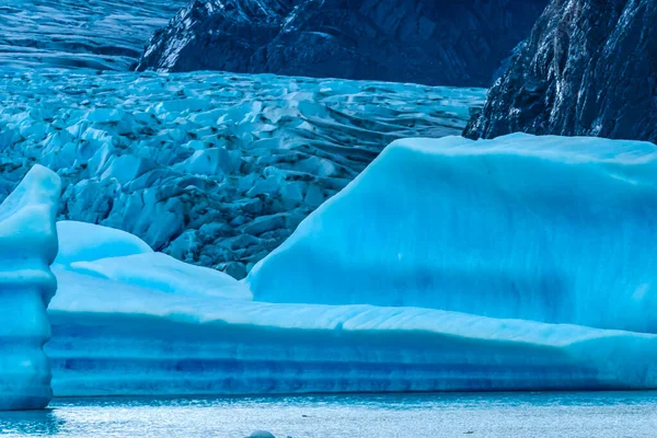 Blue Iceberg Ghiacciaio Grigio Lago Patagonia Meridionale Parco Nazionale Torres — Foto Stock