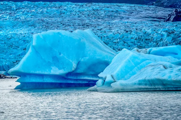 Синие Айсберги Серый Ледник Южное Патагонское Ледовое Поле Торрес Дель — стоковое фото
