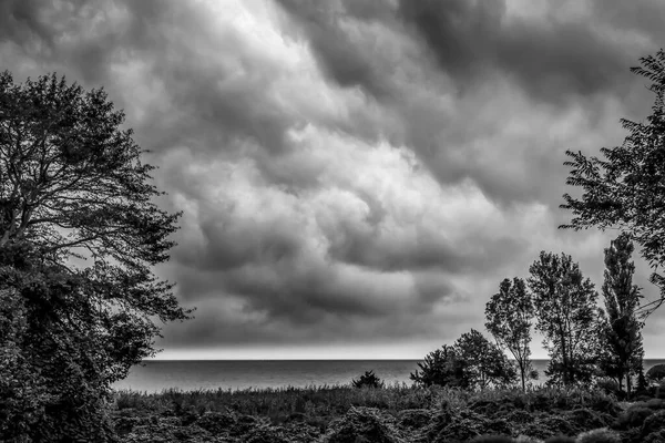 Tempête Noire Blanche Venant Padanaram View Voilier Buzzards Bay Dartmouth — Photo