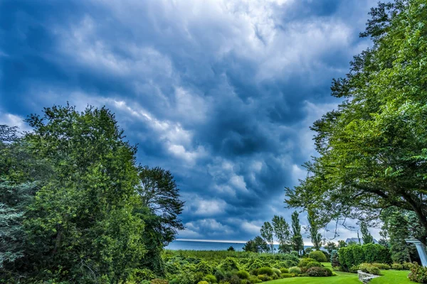 Fırtına Yaklaşıyor Padanaram View Yelkenli Şahinler Bay Dartmouth Masschusetts — Stok fotoğraf
