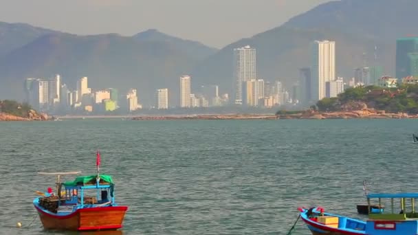 Nha Trang Vietnam Asia Luglio 2018 Villaggio Turistico Vietnamita Spiaggia — Video Stock