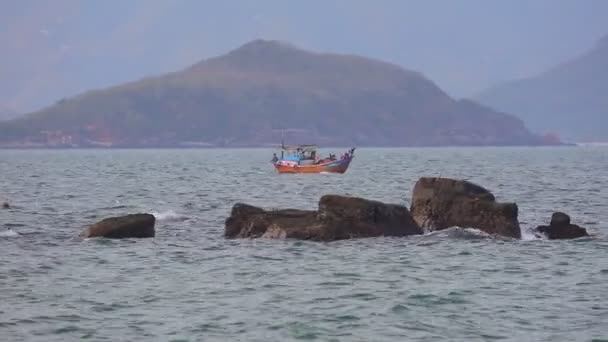 Mar China Meridional Vietnam Central Asia Agosto 2018 Barco Pesca — Vídeos de Stock