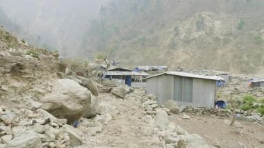 Manaslu devre Trek Nepal Köyü.