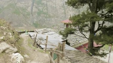 Yüksek irtifa Manastırı Nepal, köy Prok, Manaslu devre trek.