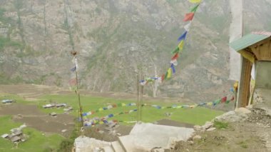 Yüksek dağlık köyü Nepal Prok. Manaslu devre trek alan.
