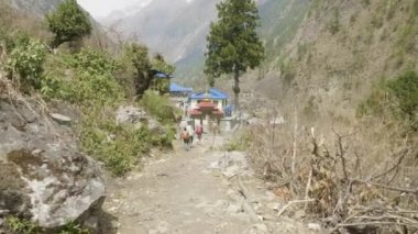 Manaclu dağın etrafından trekking Nepal Backpackers.