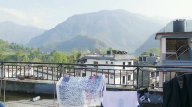 Nepal şehir Besisahar. Sabah saat.