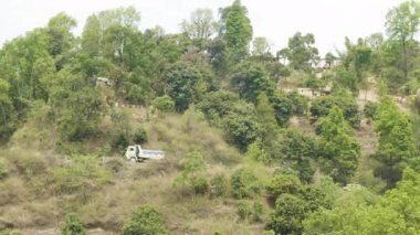 Katmandu, Nepal Pokhara üzerinden otobüs arada görünümünü.