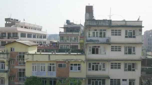 Kathmandu şehir çatı, Nepal üzerinden Panorama görünüm. — Stok video