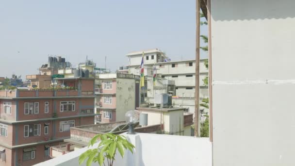 Panorama uitzicht over Kathmandu stad met daken, Nepal. — Stockvideo