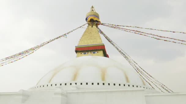El Stupa Boudhanath más grande del valle de Katmandú, Nepal . — Vídeo de stock
