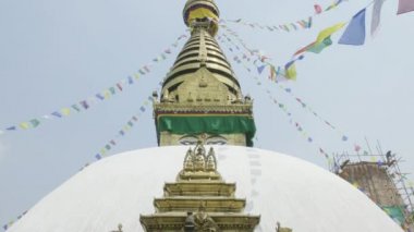 Eski ünlü Sawayambhunath maymun tapınakta Katmandu, Nepal.