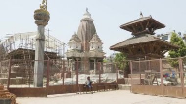 Patan, Nepal - Mart, 2018: Patan, Katmandu Vadisi'ndeki antik kentin içinde durbar Meydanı.