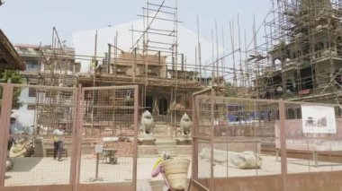 Patan, Nepal - Mart, 2018: Patan, Katmandu Vadisi'ndeki antik kentin içinde durbar Meydanı.