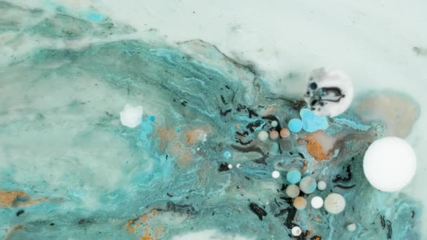 Renkli baloncuklar Paint'te organik sıvı içinde taşır — Stok video