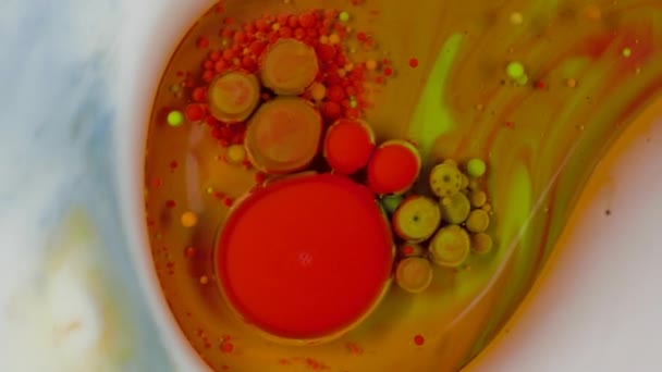 La peinture acrylique s'écoule organiquement dans le liquide — Video