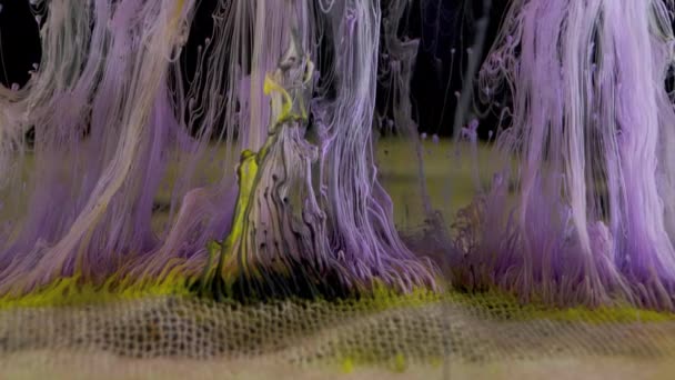 Peinture à l'encre colorée dans l'eau, l'encre tourbillonnant couler sous l'eau — Video