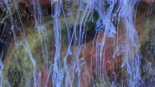 水、インク流水中でカラフルなインク ペイントの背景 — ストック動画