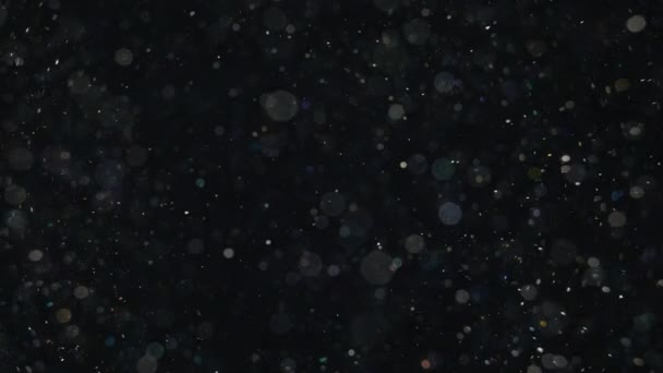 Элегантные, детализированные и восхитительные визуальные эффекты боке и частиц с поверхностной глубиной резкости под водой — стоковое видео