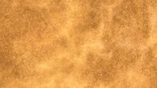 Fluxo de partículas elegantes, detalhadas e douradas com profundidade rasa de campo subaquático — Vídeo de Stock