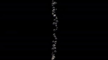 Şeffaf kabarcıklar siyah arka plan üzerinde sualtı kadar gitmek