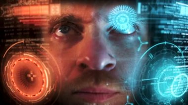 Ironman Gui - Grafiksel Kullanıcı Arayüzü kavramı, holografik Cgi ekranı