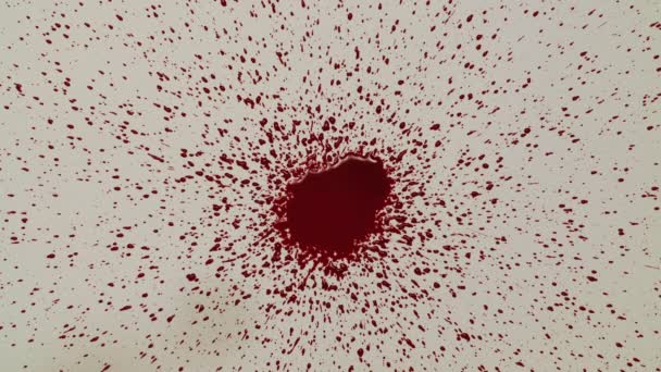 Du sang rouge coule sur le papier blanc — Video