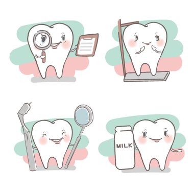 Beyaz arka plan üzerinde diş konsepti ile diş