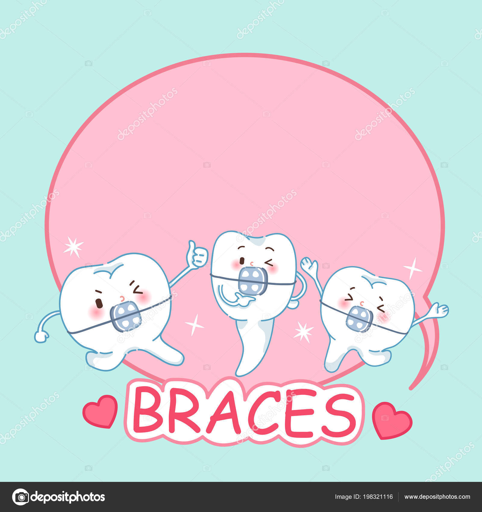 cartoon braces teeth